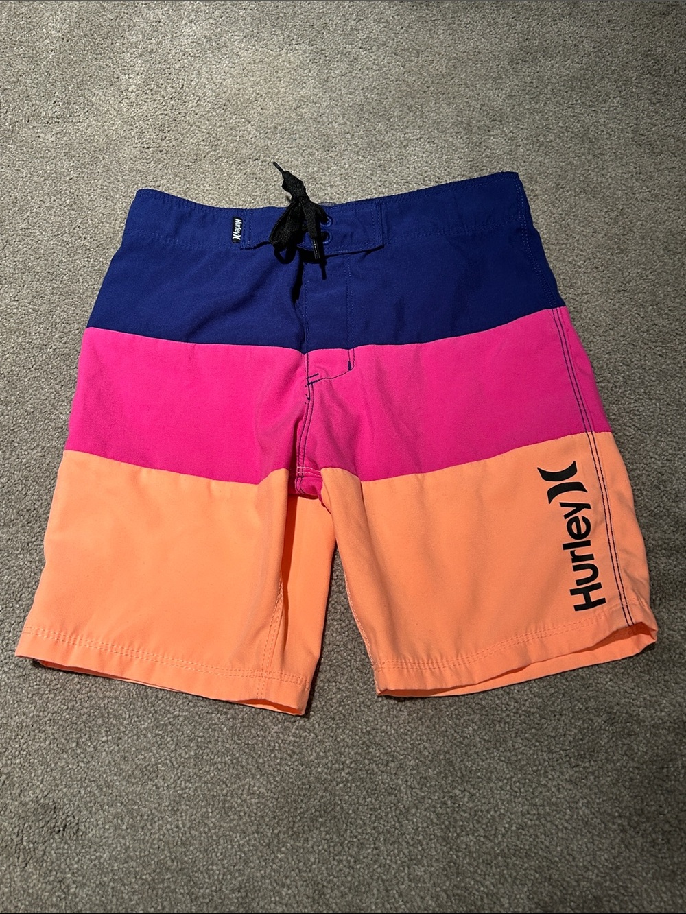 Hurley Kids Colorblock Blue Pink Orange Swim Trunks